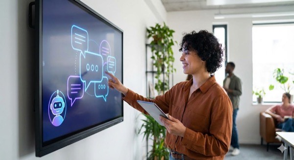 Rozhraní chatbota na obrazovce