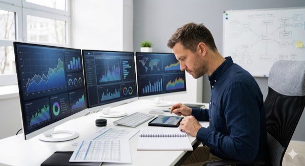 Grafy a analytika na displeji